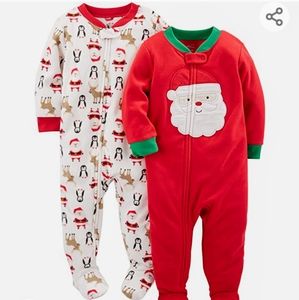 Simple Joy by Carter's Santa Holiday Sleepers Set